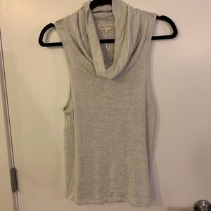 Joah Brown Grey Turtle Neck Tank Top